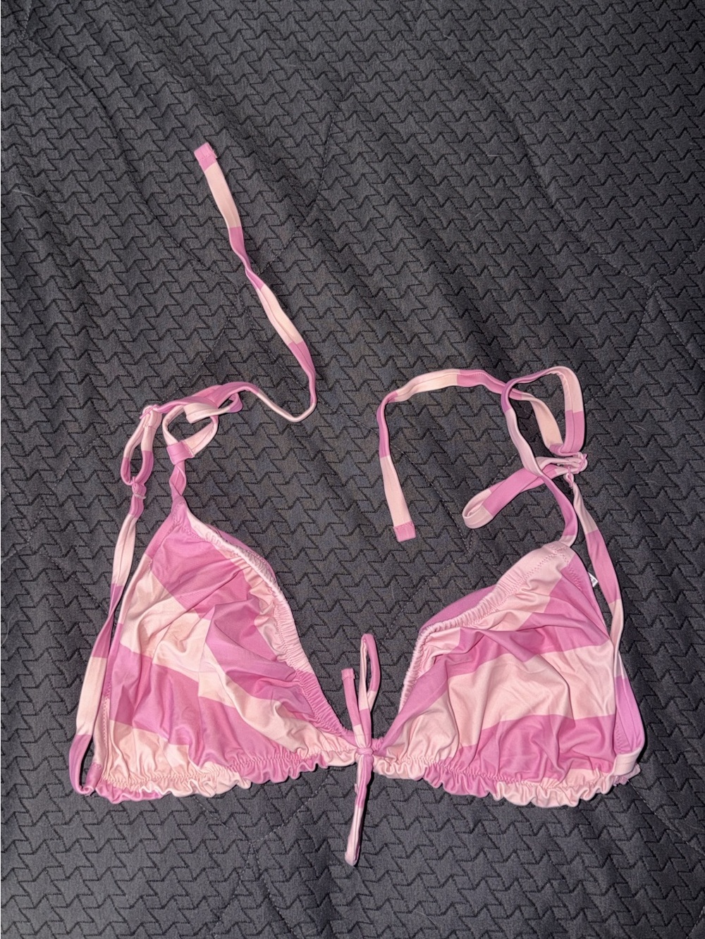 aerie Pink Striped Triangle Bikini Top